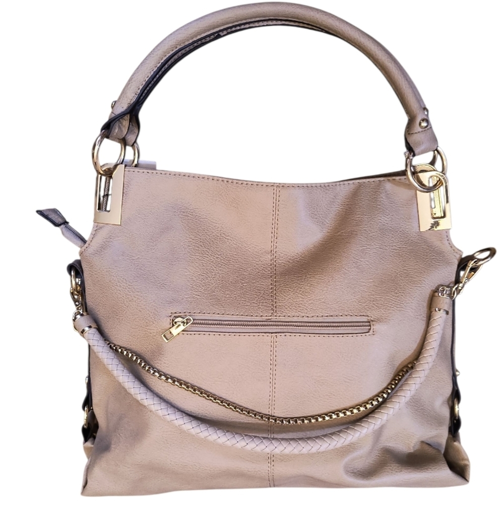 NWT DS Bags Bling Hobo Shoulder Bag Tan With Gold Hardware